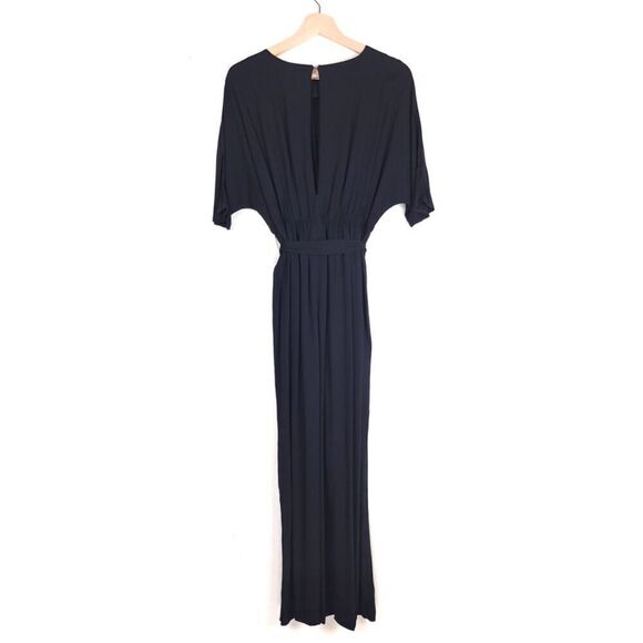 ASOS Dolman Sleeve Tie Waist Wide Leg Cut Out Maternity Jumpsuit Womens 4 Black - Picture 6 of 8